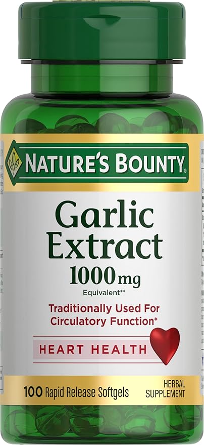 Nature's Bounty Garlic Extract, Herbal Supplement, 1000mg, 100 100 Rapid 1