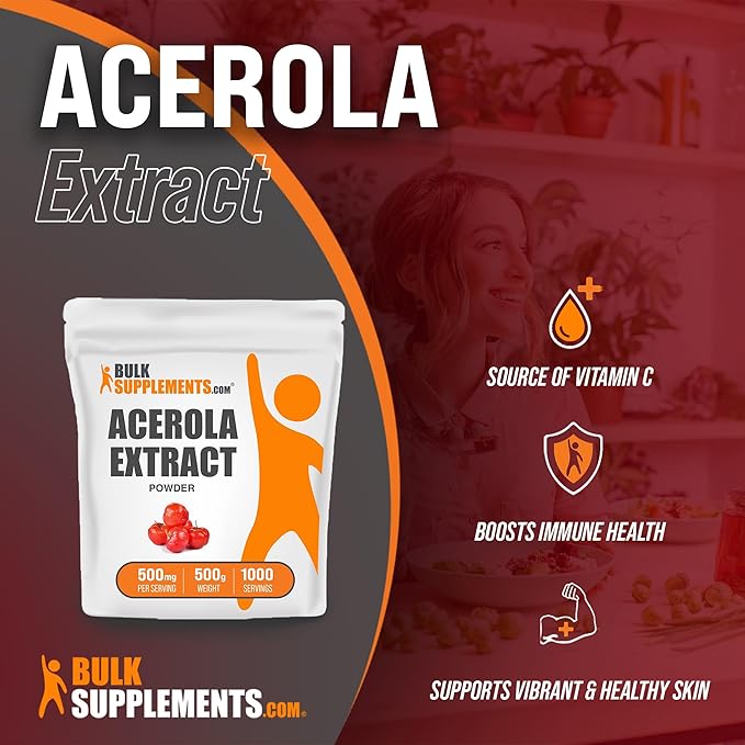 BulkSupplements.com Acerola Cherry Extract Powder 500mg per 500g (1.1 (1.1 lbs) 1)