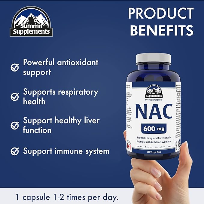 Summit Supplements - NAC Supplement 600mg, 150 Capsules