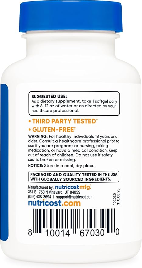 Nutricost Zeaxanthin with Lutein 20mg, 120 Softgels