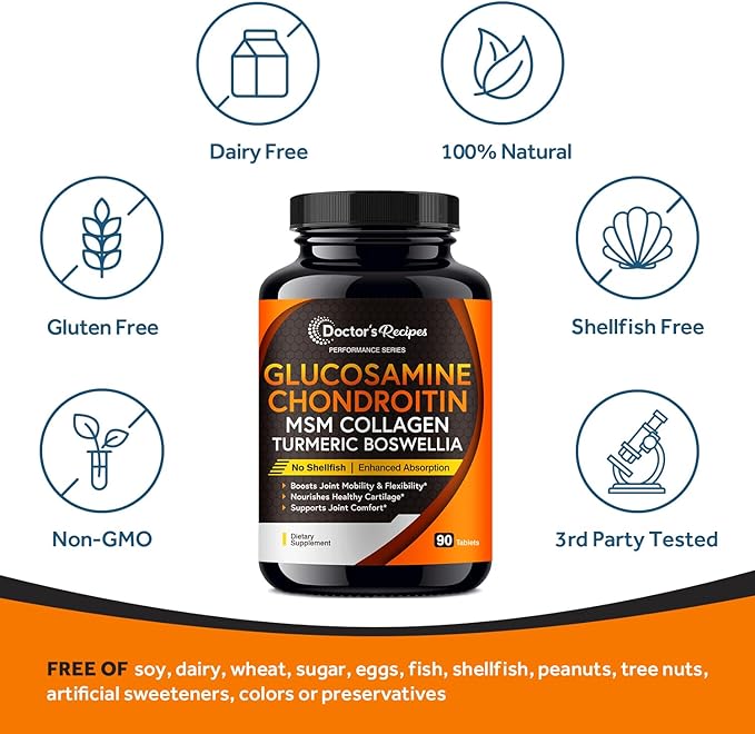 Doctor's Recipes Glucosamine Chondroitin MSM Turmeric 90 Tablets