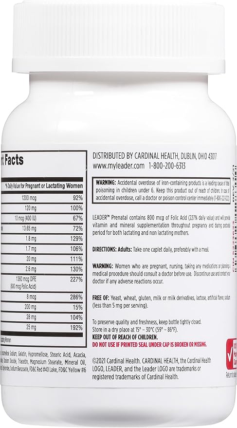 Leader Prenatal Vitamins Caplets 100 CT (Pack of 2)