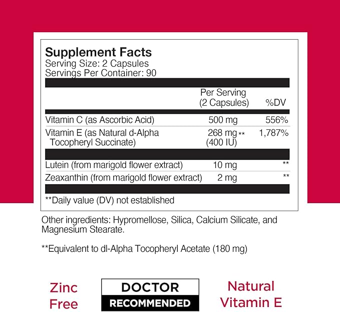 Viteyes AREDS 2 Zinc Free Macular 180 Ct