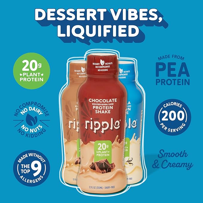 Ripple 12 oz Protein Shakes (12 12), Variety