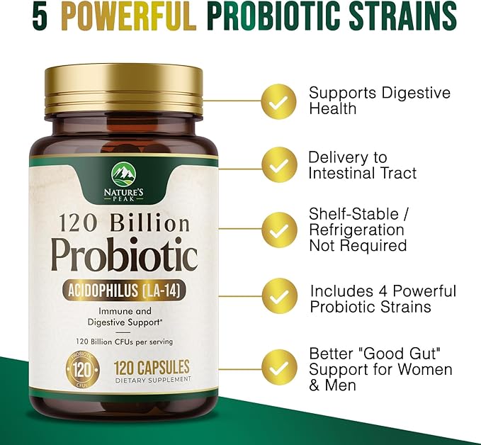 Probiotics for Digestive Health, 120 Billion 120 Capsules