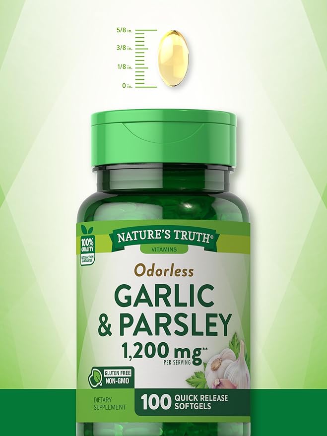 Nature's Truth Odorless Garlic and Parsley 1200mg | 100 Softgel