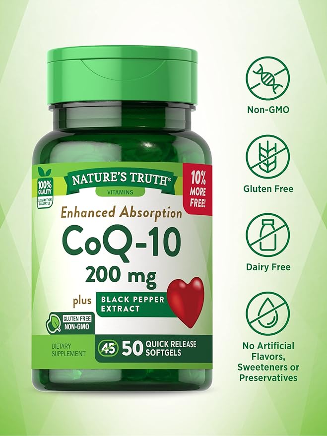 Nature's Truth CoQ10 200 mg Softgels 50 Count