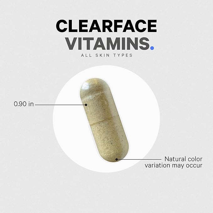 Codeage Clearface Pantothenic Acid, Niacin Supplement, D3, E, Omega-3, Niacinamide, 90 Capsules