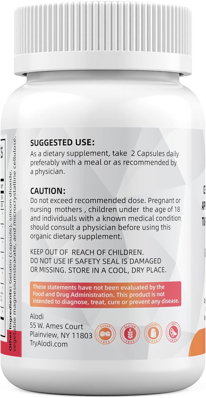 Ceylon Cinnamon 3000mg, Apple Cider Vinegar 3000mg, Turmeric 3000mg, Ginseng 2000mg, Berberine 1200mg - All-in-1 Supplement 60 Capsules