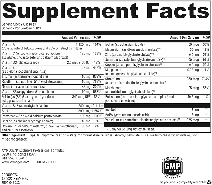 XYMOGEN ActivNutrients without Iron (240 Capsules)