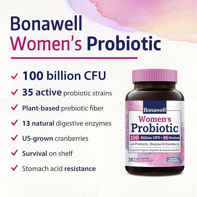Bonawell Probiotics for Women 100B, 30 Veggie