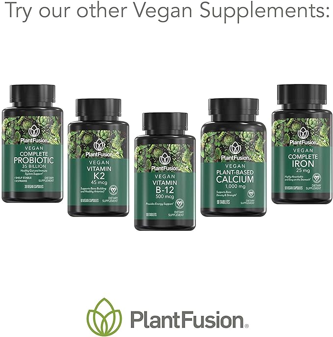 PlantFusion Vegan Iron Supplements from, Premium (25mg), Plus B12, 90 90 Veggie