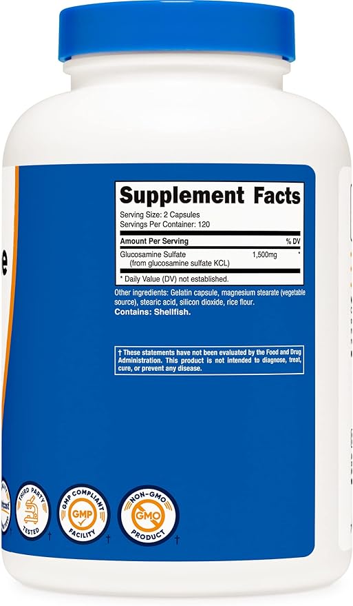 Nutricost Glucosamine Sulfate 750mg, 240 Capsules (3 Bottles) (1500mg Per