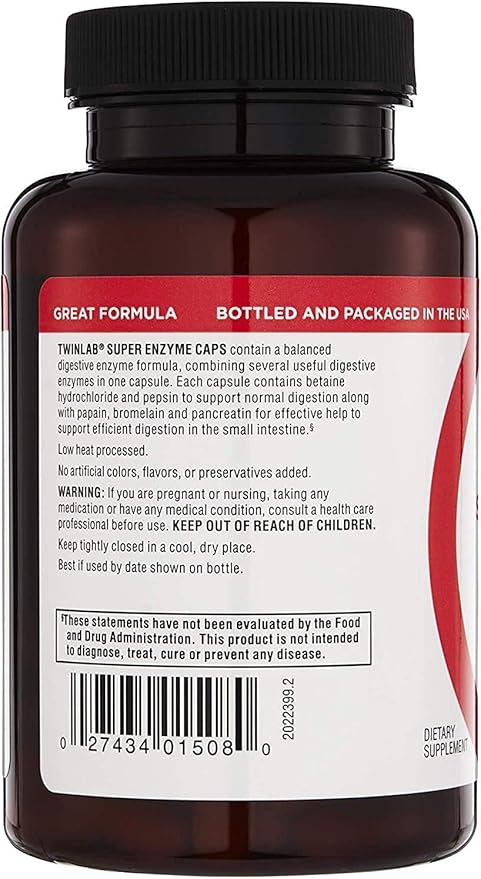 Twinlab Super Enzyme Caps 50 Capsules