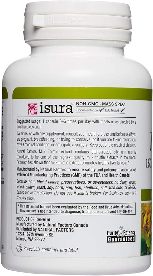 Natural Factors Milk Thistle Extract 250 90 CT