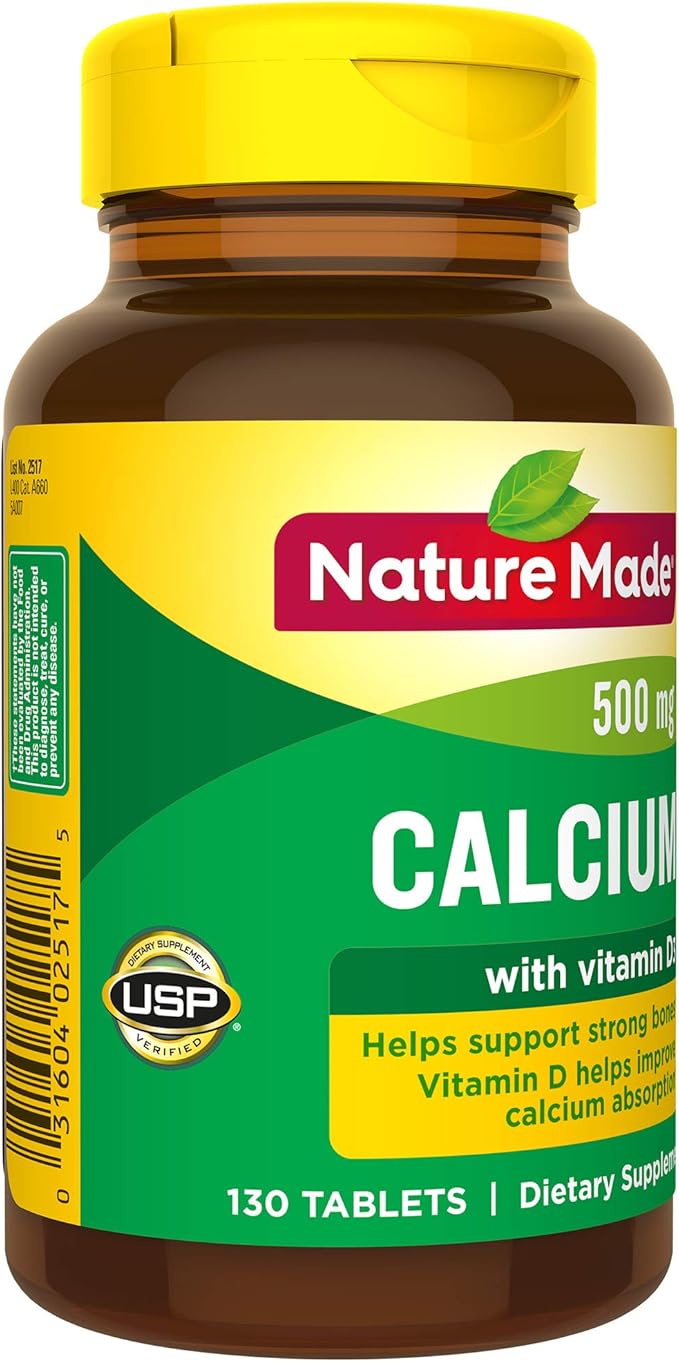 Nature Made Calcium 500 mg D3, Dietary 130 Tablets