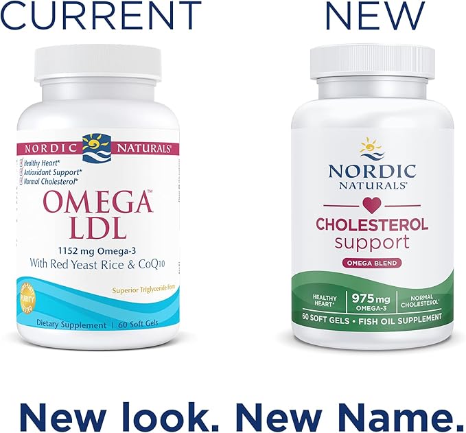 Nordic Naturals Cholesterol Omega LDL, Lemon 60 Soft 975 Omega-3 Omega-3 + CoQ10 - 20 Servings