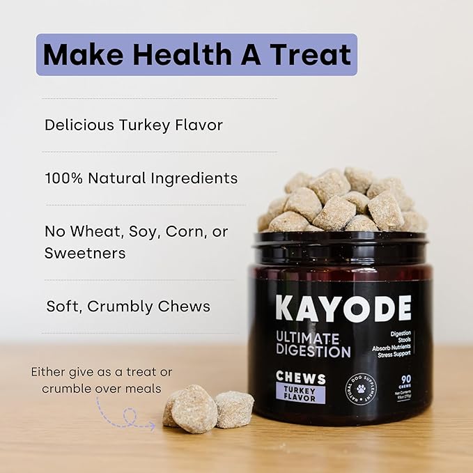 Kayode Ultimate Digestion. Fast Facting Anti Diarrhea for Dogs. Dog Farty Remedy & Dog Gas Relief. Natural Dog Diarrhea Medication Alternative. Pumpkin & Digestive Enzymes for Dogs.