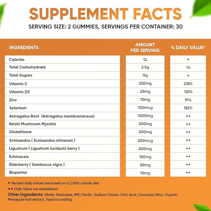 Sugar-Free Extra Strength Immune Support Supplement 2500mg Astragalus 20:1 Extract, 70% Polysaccharides, 60 ct.
