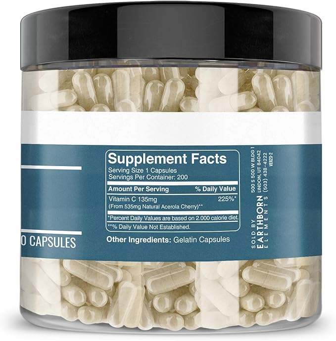 Earthborn Elements Acerola Cherry 200 Capsules,