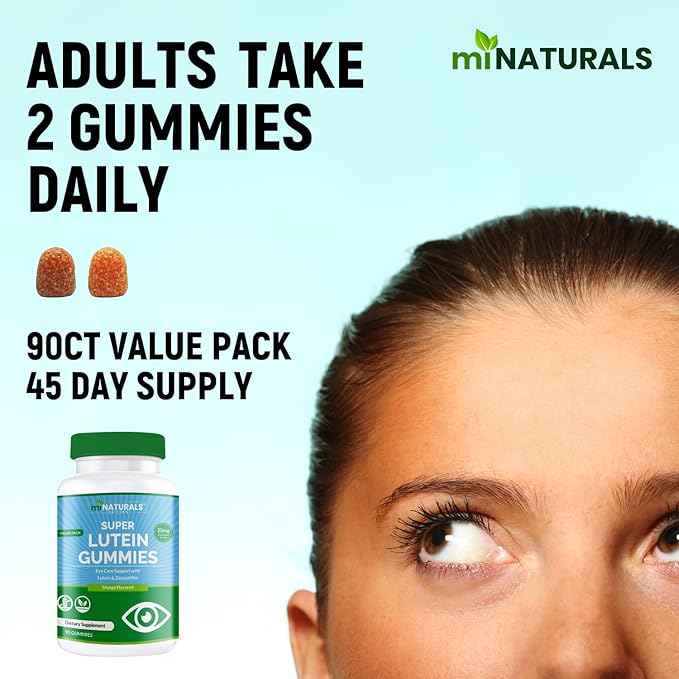 Super Lutein 20mg Plus Zeaxanthin Supplements Gummies 90ct, 45 45 Day