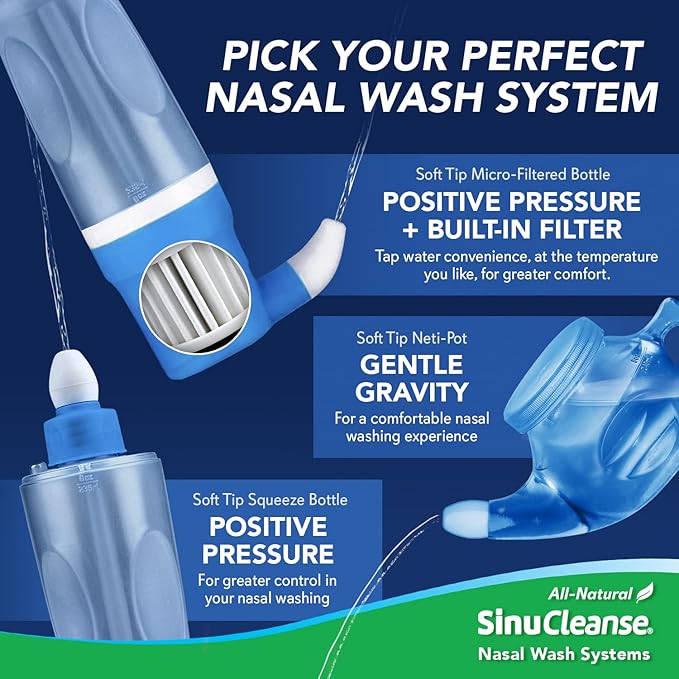 SinuCleanse Soft Tip Micro-Filtered Nasal Wash 30 All-Natural