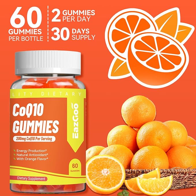 CoQ10 Gummies 200mg, Vegan Supplement (60 Gummies)