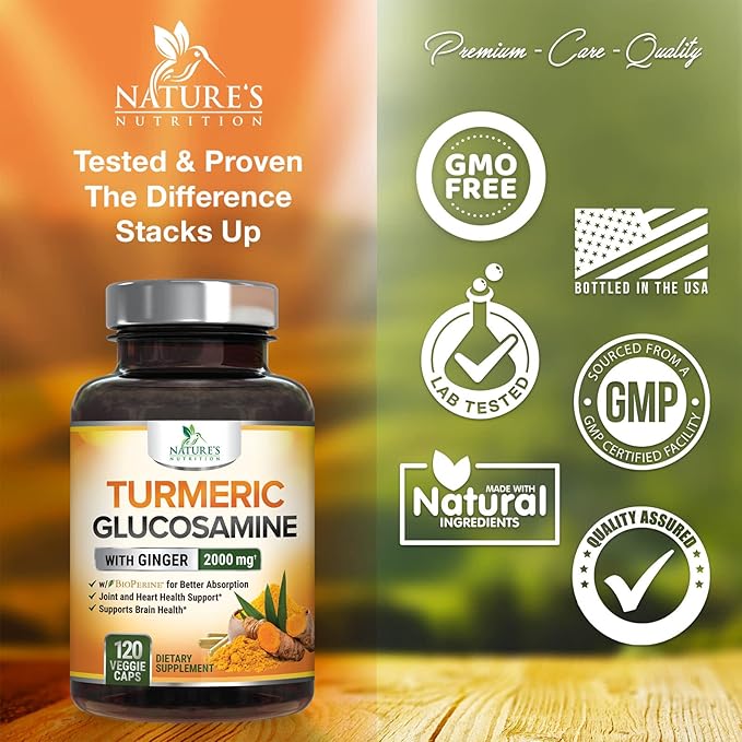 Turmeric Curcumin with BioPerine, Ginger & 95% Curcuminoids 2000mg Black 120 Capsules