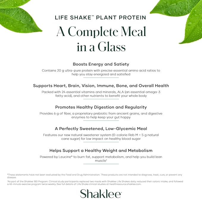 Shaklee Life Shake™ Plant Protein French Vanilla 20g Protein, 6g Fiber, 24 Vitamins 14 Servings