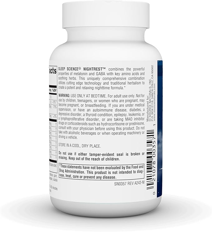 Source Naturals Sleep Science NightRest 50 Tablets