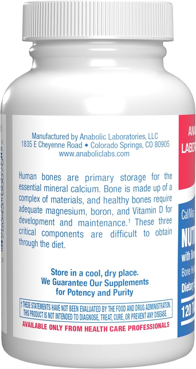 Calcium Magnesium D3 Bone Supplement for Women - Clinical Bone Strength Supplement with Magnesium Calcium Vitamin D3 & Boron Complex for Bone Maintenance - 120 Count Nutra Cal 1:1