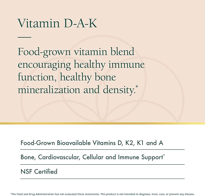 Natura Health Products Vitamin D-A-K Supplement D3 5000 5000 IU, K2 50 50 mcg, K1 550 550 mcg, 1000 IU, (60 Capsules)