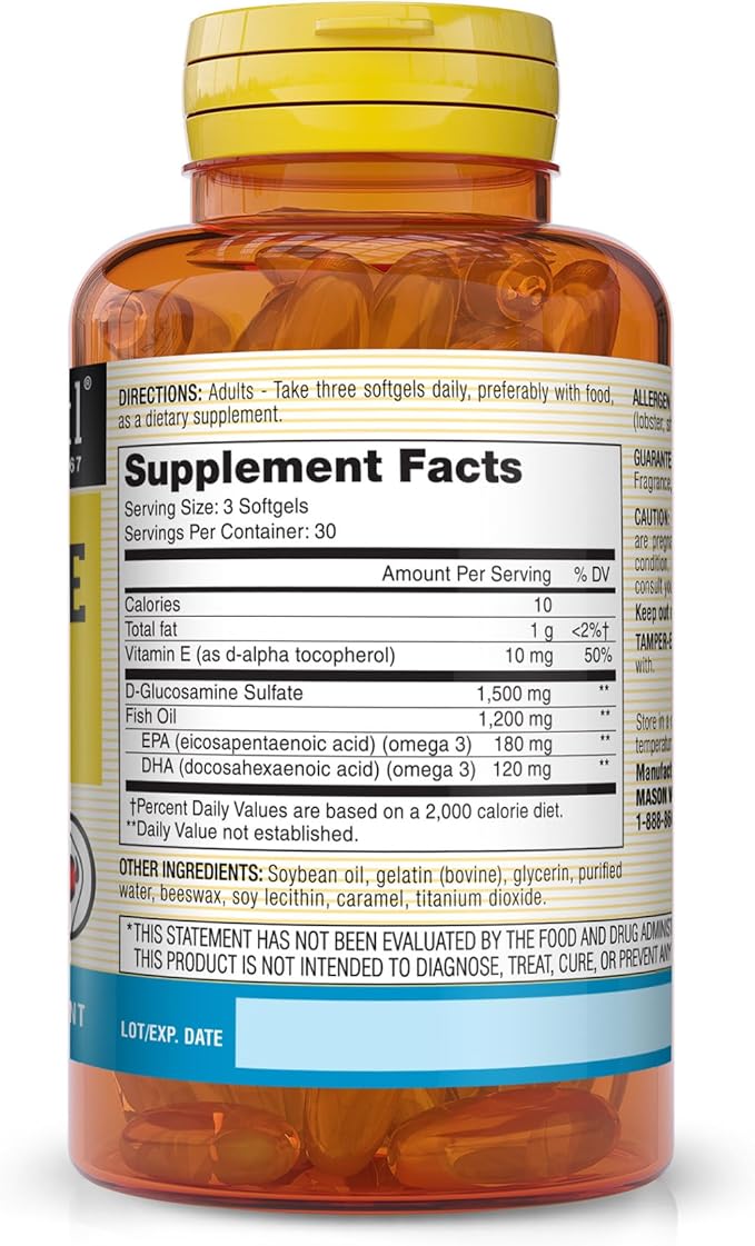 MASON NATURAL Glucosamine & Fish Oil 3) - 90 Softgels
