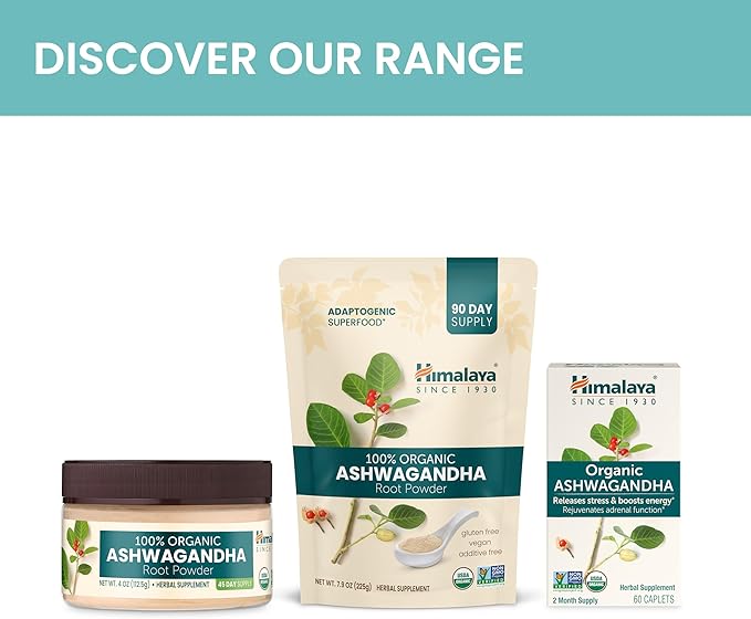 Himalaya 100% USDA Certified Organic Ashwagandha 4 Oz, 45 Day