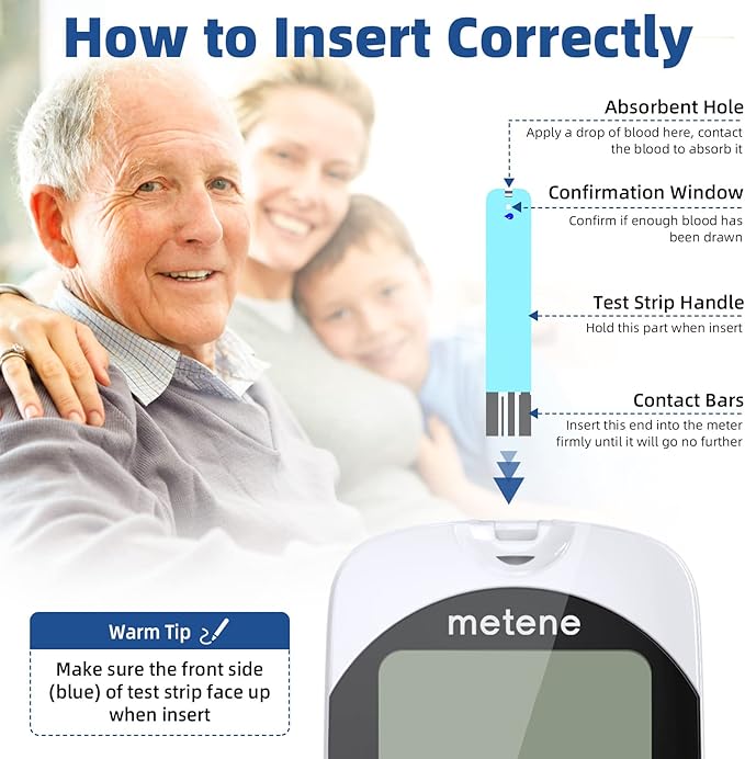Metene TD-4116 Blood Glucose Test Strips, 300 Count TD-4116 Blood