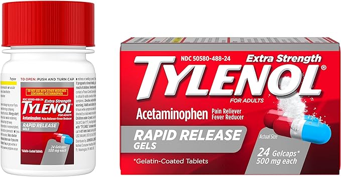 Tylenol Extra Strength Acetaminophen Rapid Release 500 mg 24 ct