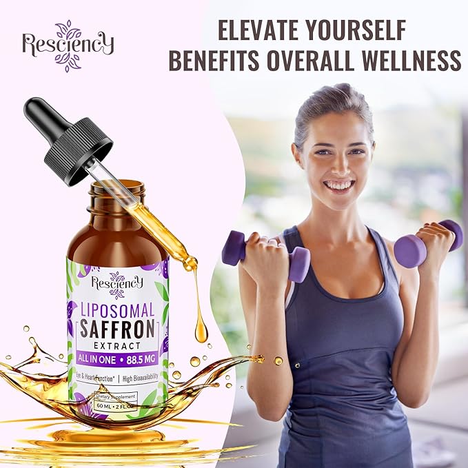 Saffron Supplements - 88.5 mg Liposomal B12 & D3, 60 60 ml, 30 Servings