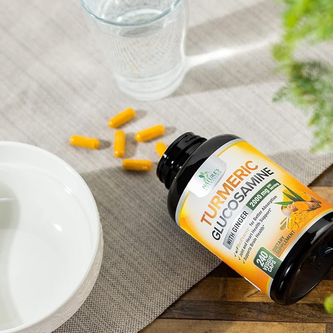 Turmeric Curcumin with BioPerine, Ginger & 95% Curcuminoids 2000mg Black 240 Capsules