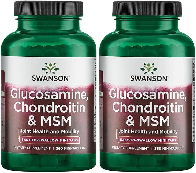 Swanson Mini-Tabs Glucosamine Chondroitin & Msm 750/600/300 Milligrams 360 Tabs 2 Pack