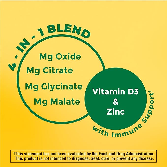 Nature Made Magnesium Complex with Vitamin D3 & 60 Capsules, 30 Day