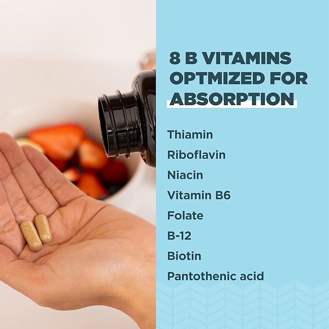 Ancient Nutrition Vitamin B Complex Supplement, 8 Balanced 60 Capsules
