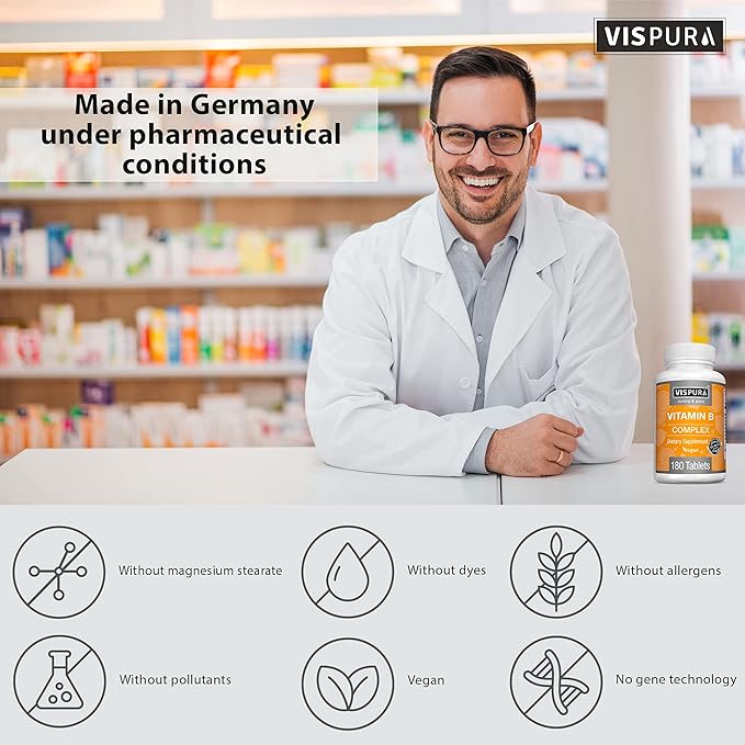 Vitamin B-Complex, 180 Vegan Tablets, All B12, B1, B1, B2, B2, B3, B3, B5, B5, B6, B6, B7, B7, B9, B9, Folic