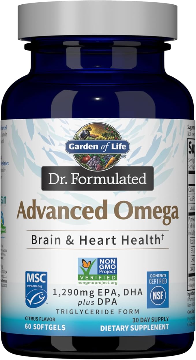 Garden of Life Dr. Formulated Advanced 1,290mg EPA, 3 Supplement 60 Softgels