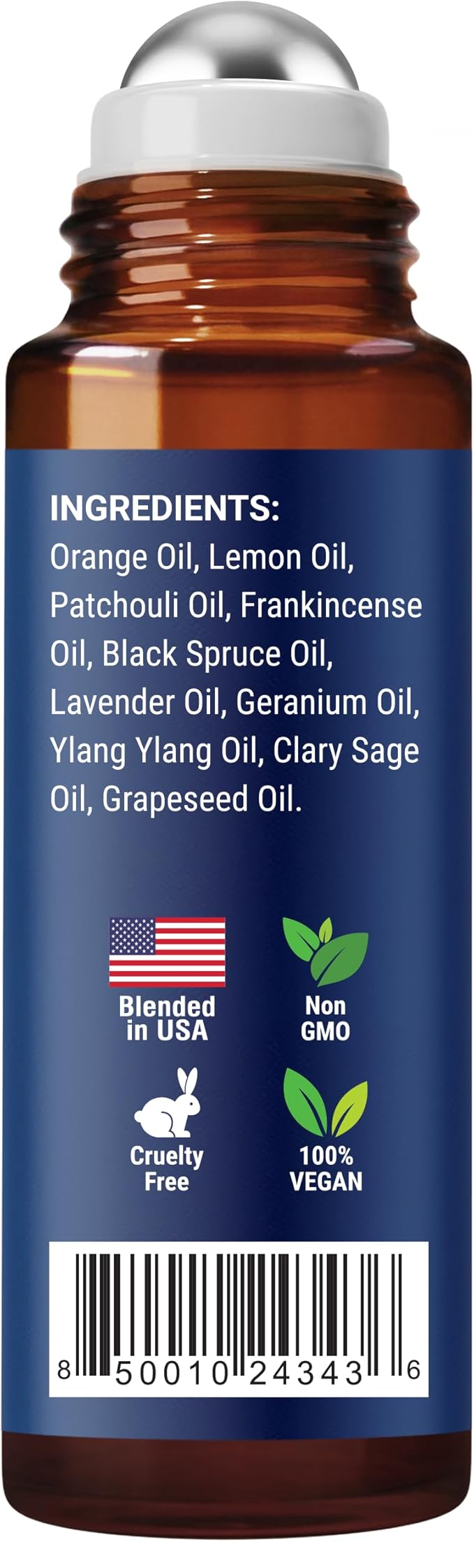 Stress Relief Essential Oil Roll-On Blend 10 ml - Natural Stress Relief with Lavender, Geranium & Frankincense Oils Roller - Pure & Calming Aromatherapy - Nexon Botanics