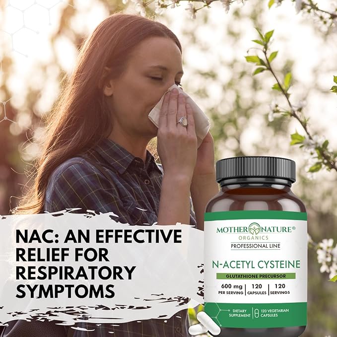 N-Acetyl Cysteine (NAC) Supplement 600mg Capsules 120 Count,