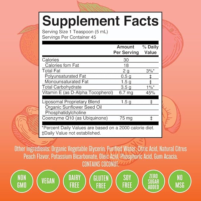 MaryRuth Organics Liquid Vitamin Q10 Heart 7.6 Fl 45 Servings