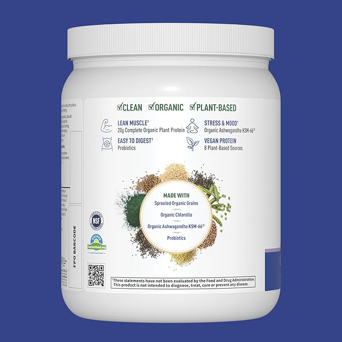 Garden of Life Functional Protein Stress Relief 20g Organic KSM-66, Vegan 14 Servings