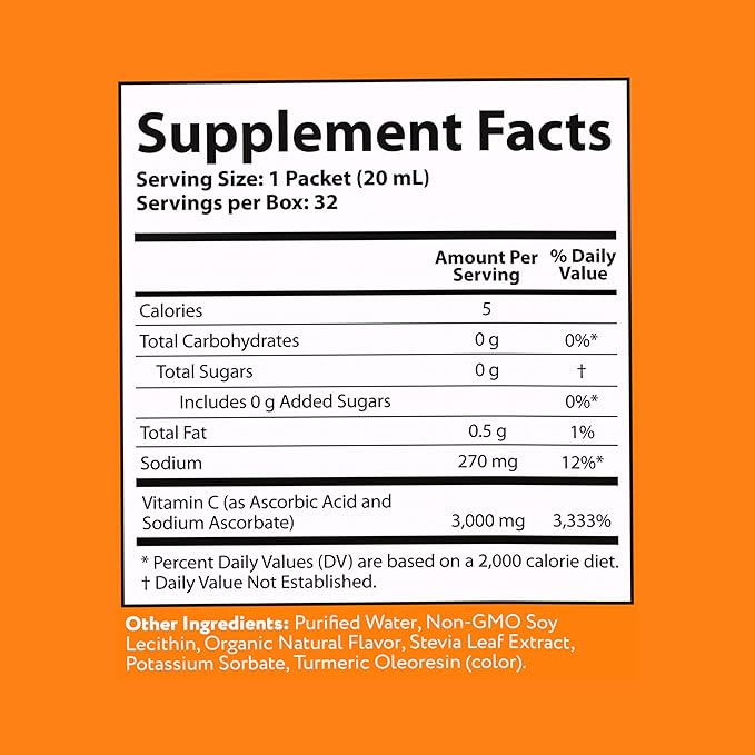 Aurora Nutrascience Mega-Pack Liposomal Vitamin C, 3,000 mg 32 Single 21.7 oz (640 mL)