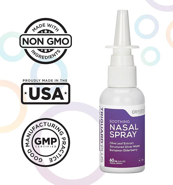 TriGuard Plus Colloidal Silver Nasal Spray 2 oz 60ml, Made