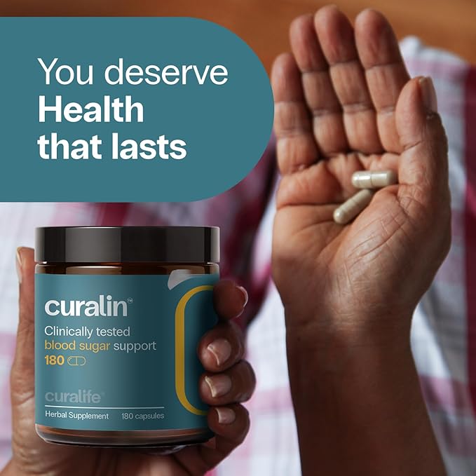 CuraLin - Supports Blood Sugar, Effective, and 100% Natural Supplement - 180 Capsules - 30 Day Supply - (New Packaging)